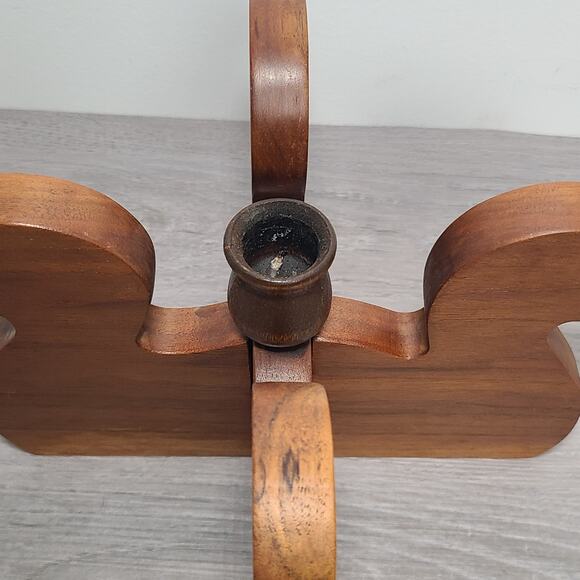 Vintage Wooden Ducks Candlestick Holder - Picture 3 of 7